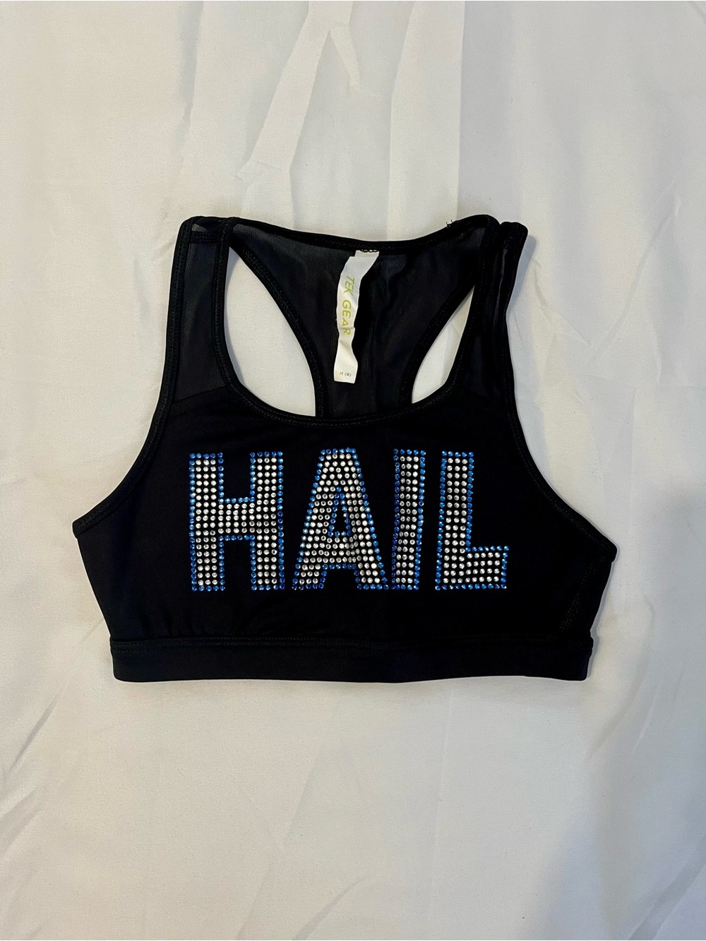 Black Rhinestone HAIL Sports Bra